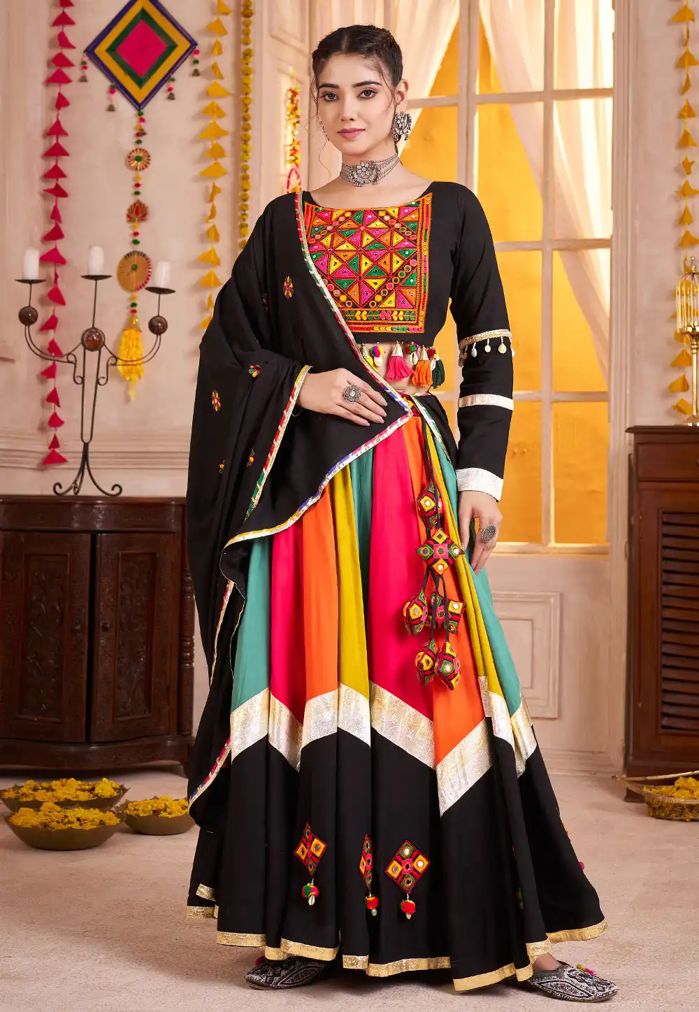 Black Viscose Navratri Chaniya Choli 315630