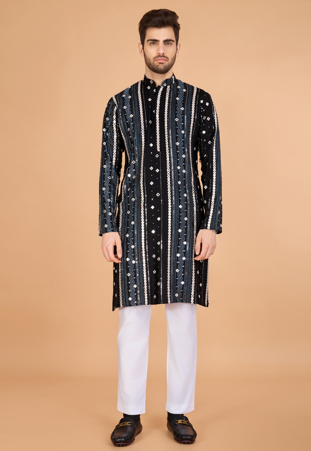 Black Viscose Rayon Kurta Pajama 311679
