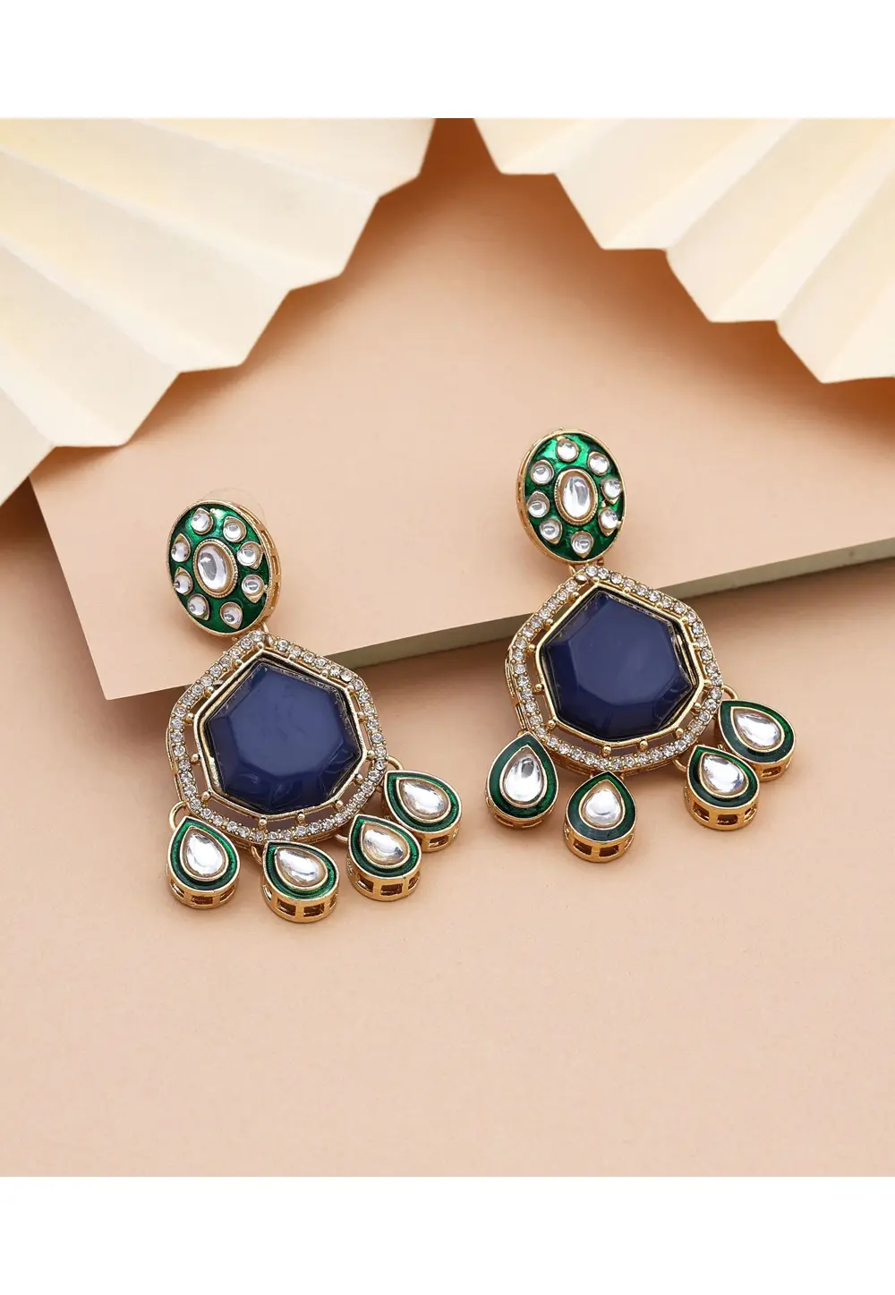 Blue Alloy Earrings 331634