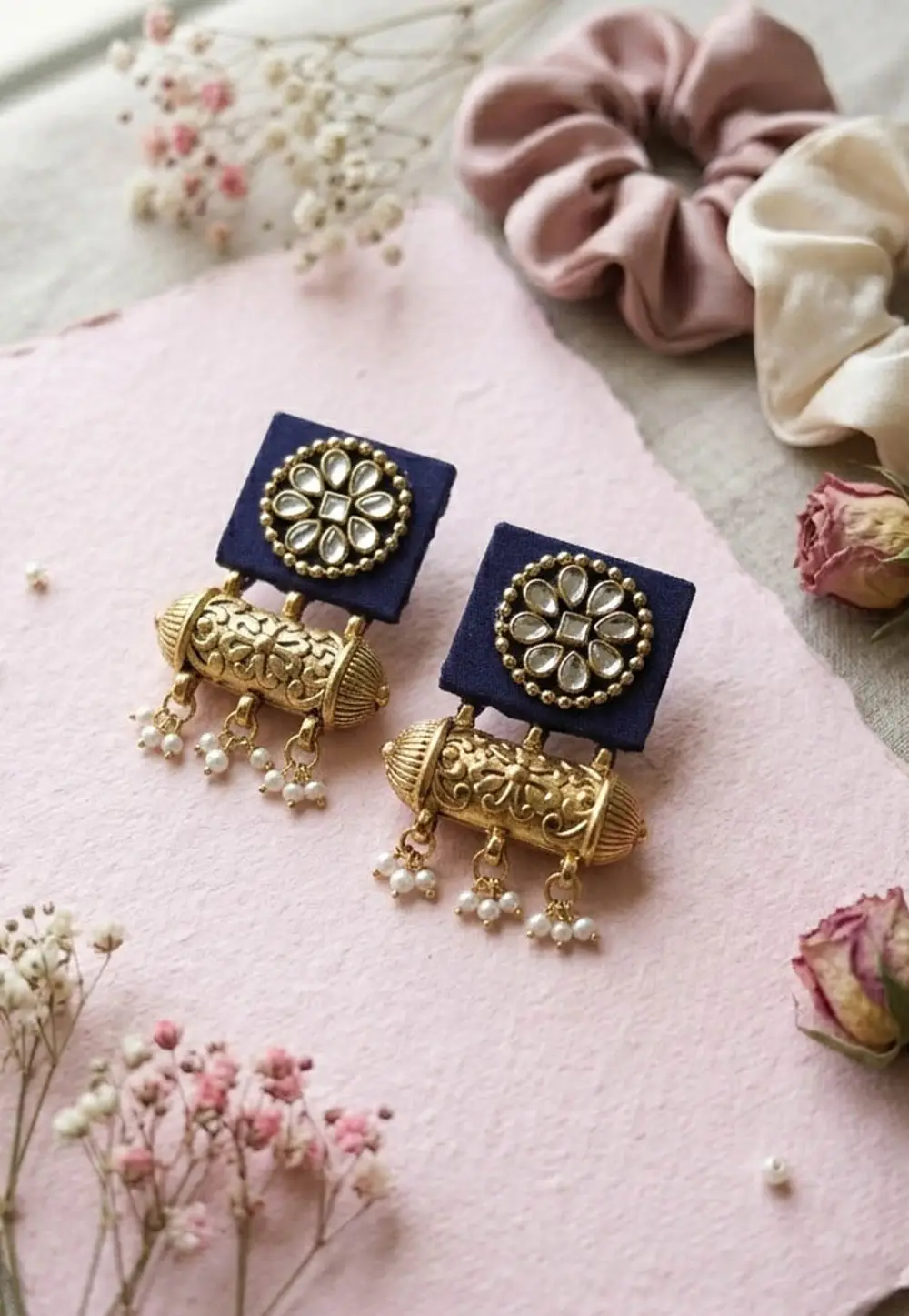 Blue Alloy Earrings 332185