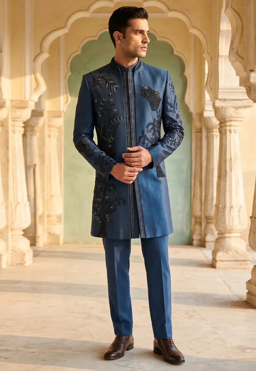 Blue Armani Indo Western Sherwani 330976