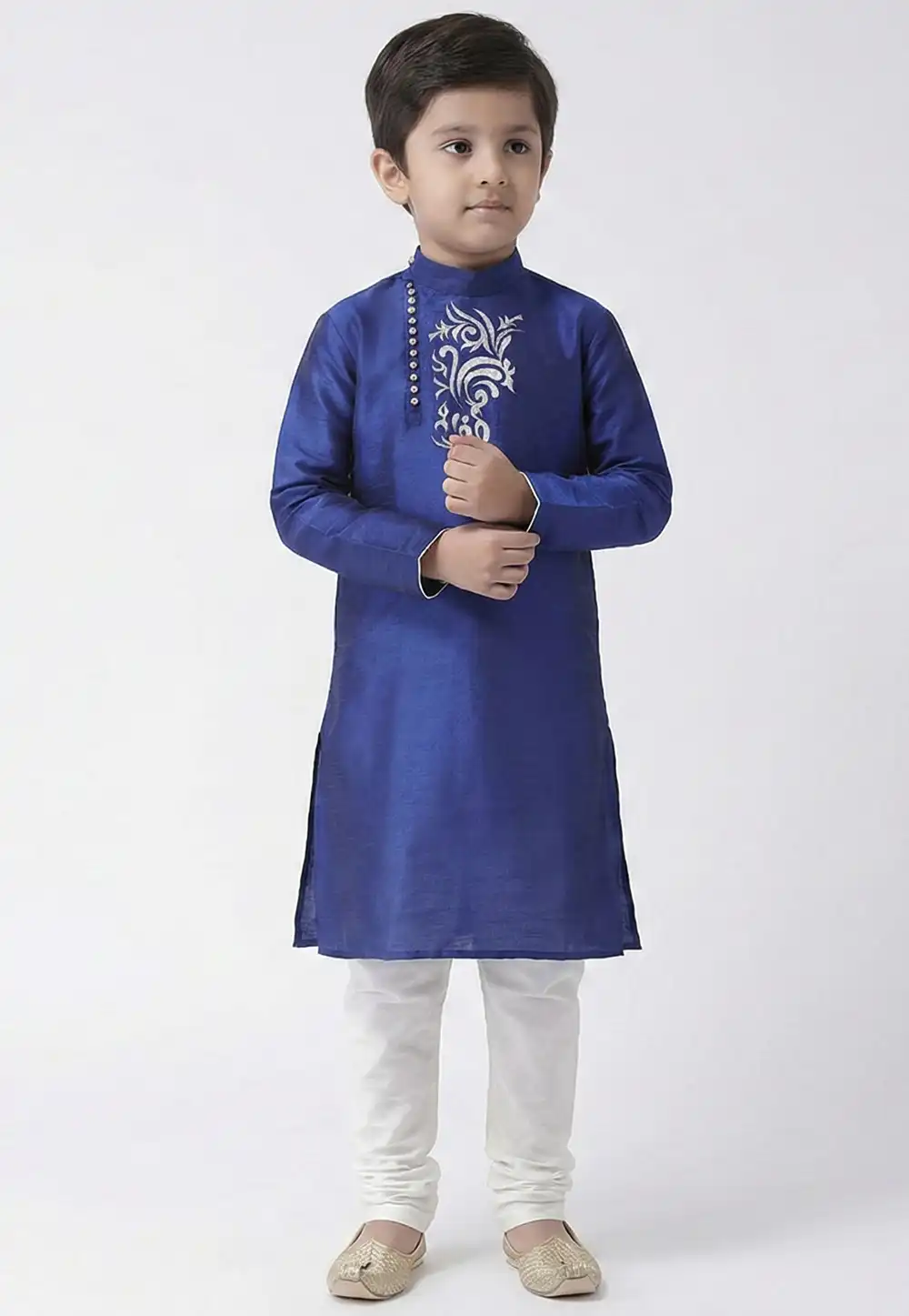 Blue Art Silk Kids Kurta Pajama 324581