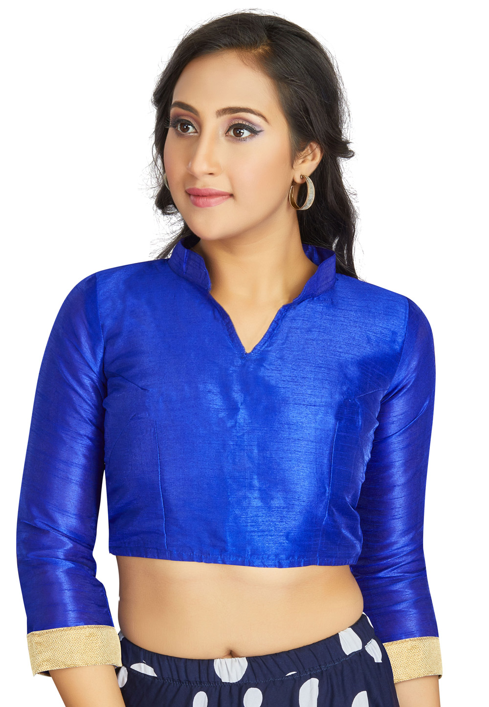 Blue Art Silk Readymade Blouse 319618