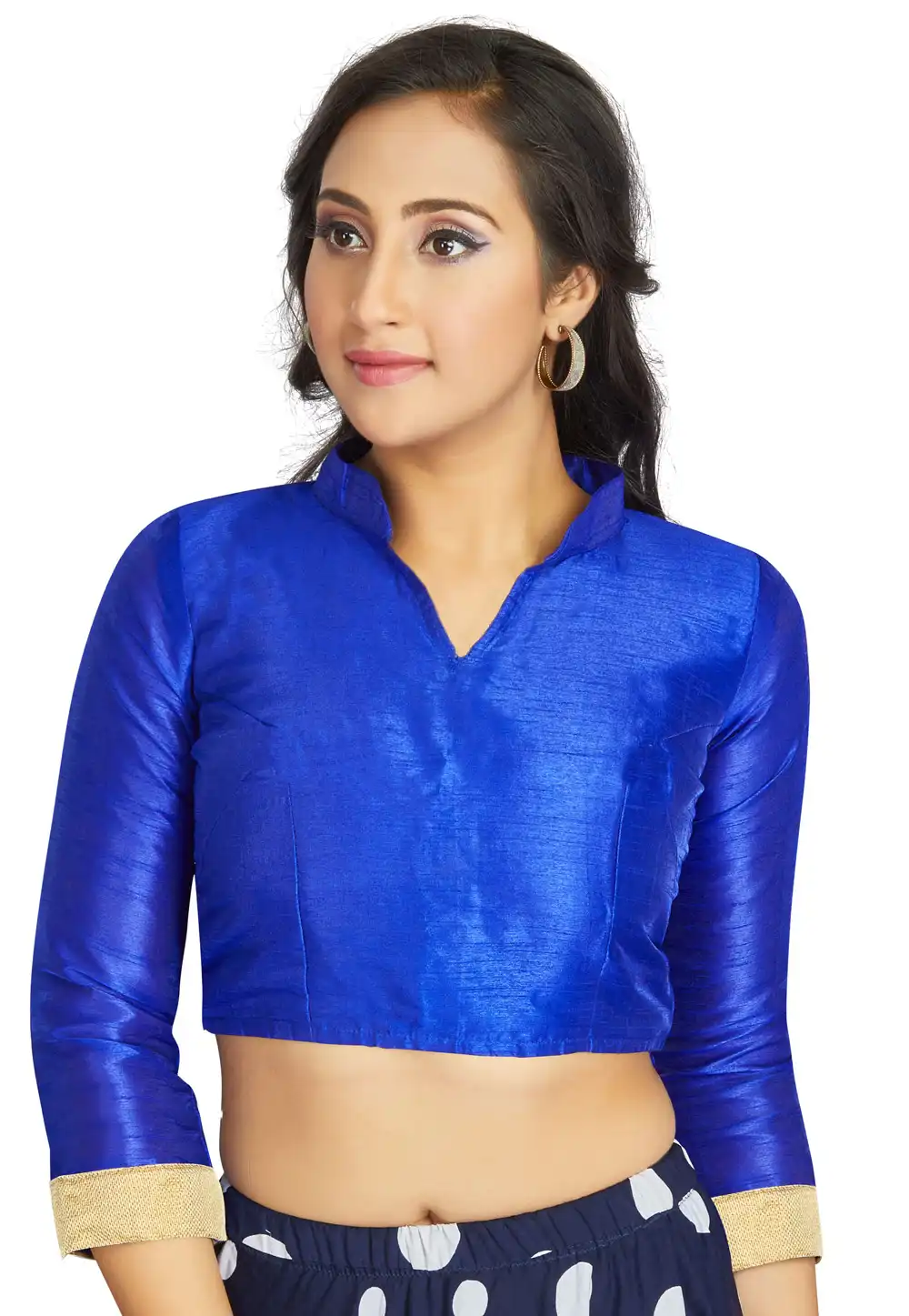 Blue Art Silk Readymade Blouse 319618