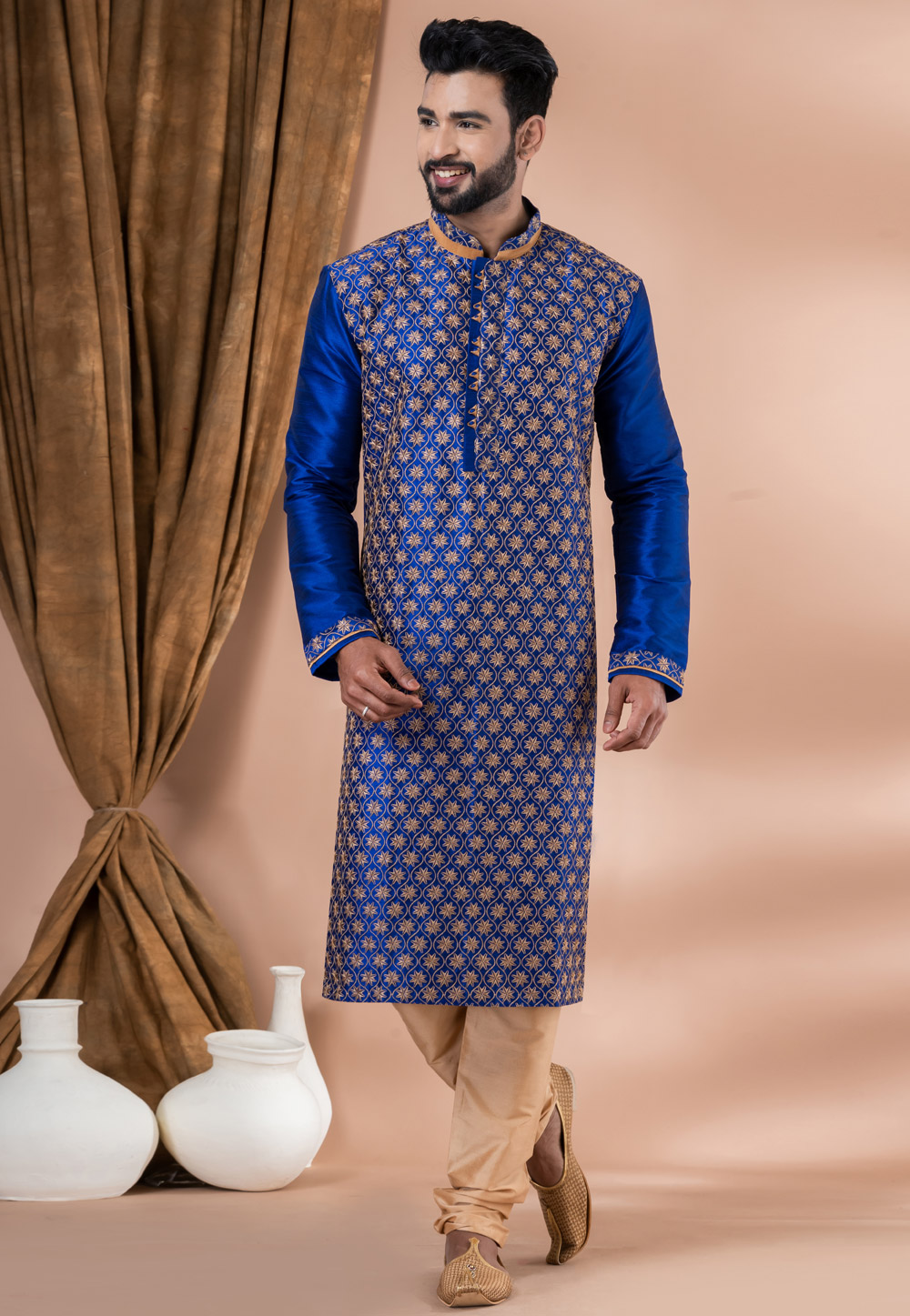 Blue Banarasi Kurta Pajama 282531