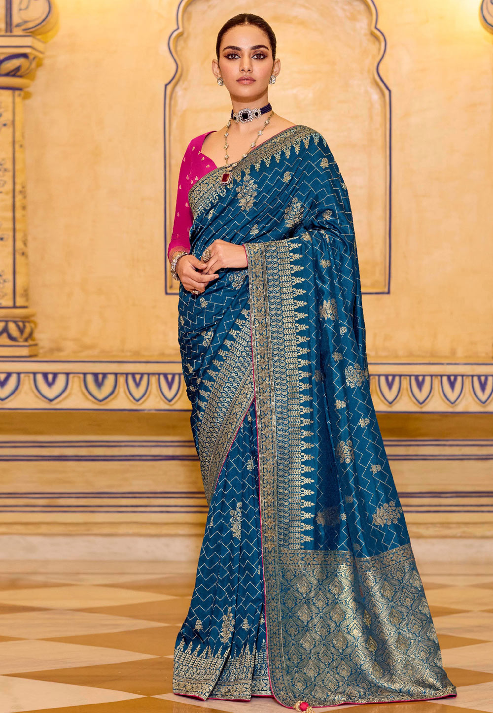 Blue Banarasi Silk Saree 320148