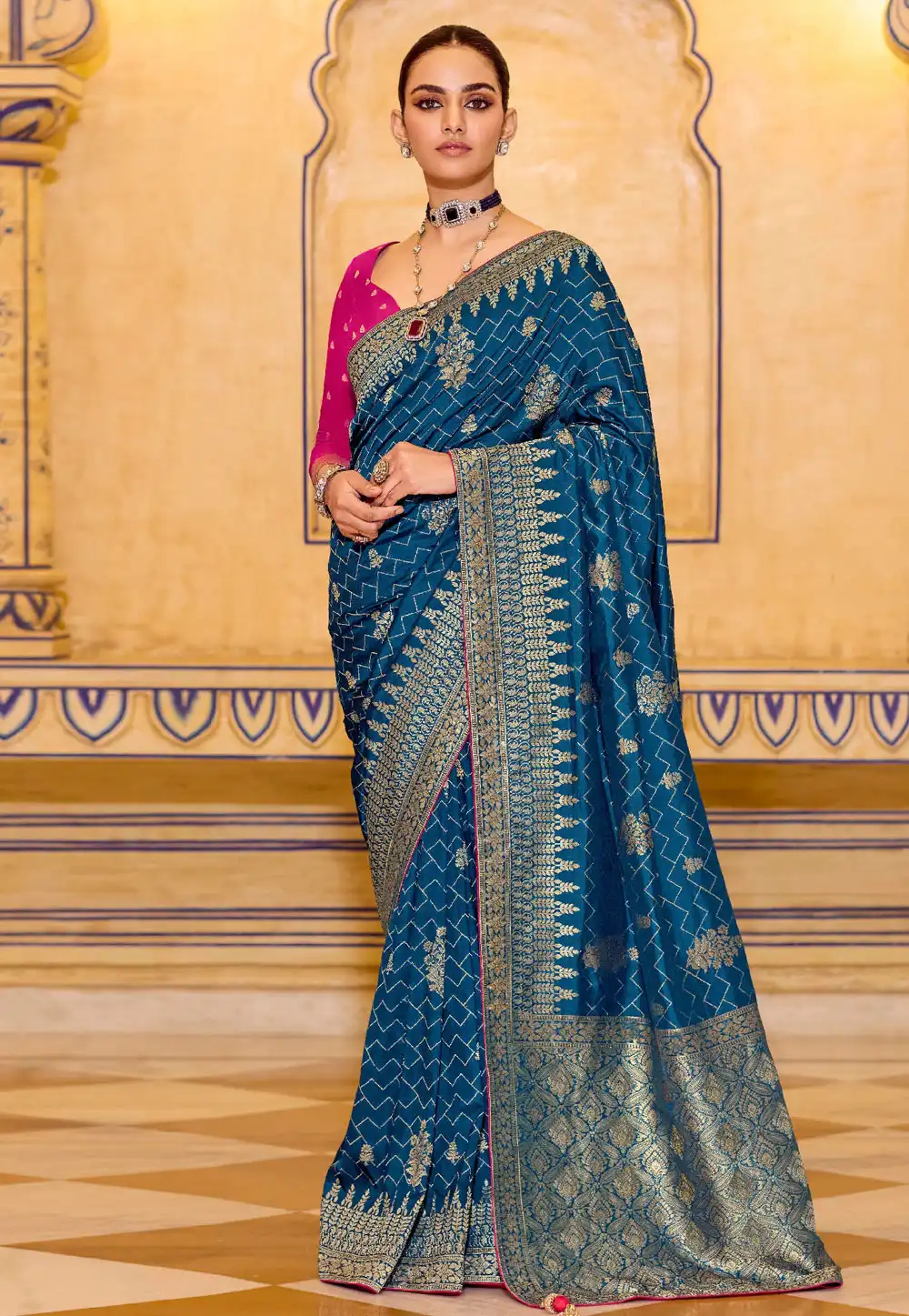 Blue Banarasi Silk Saree 320148