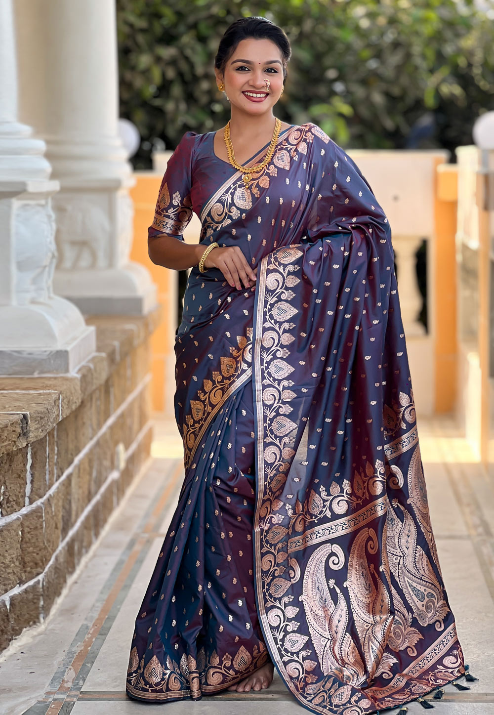 Blue Banarasi Silk Saree 307741