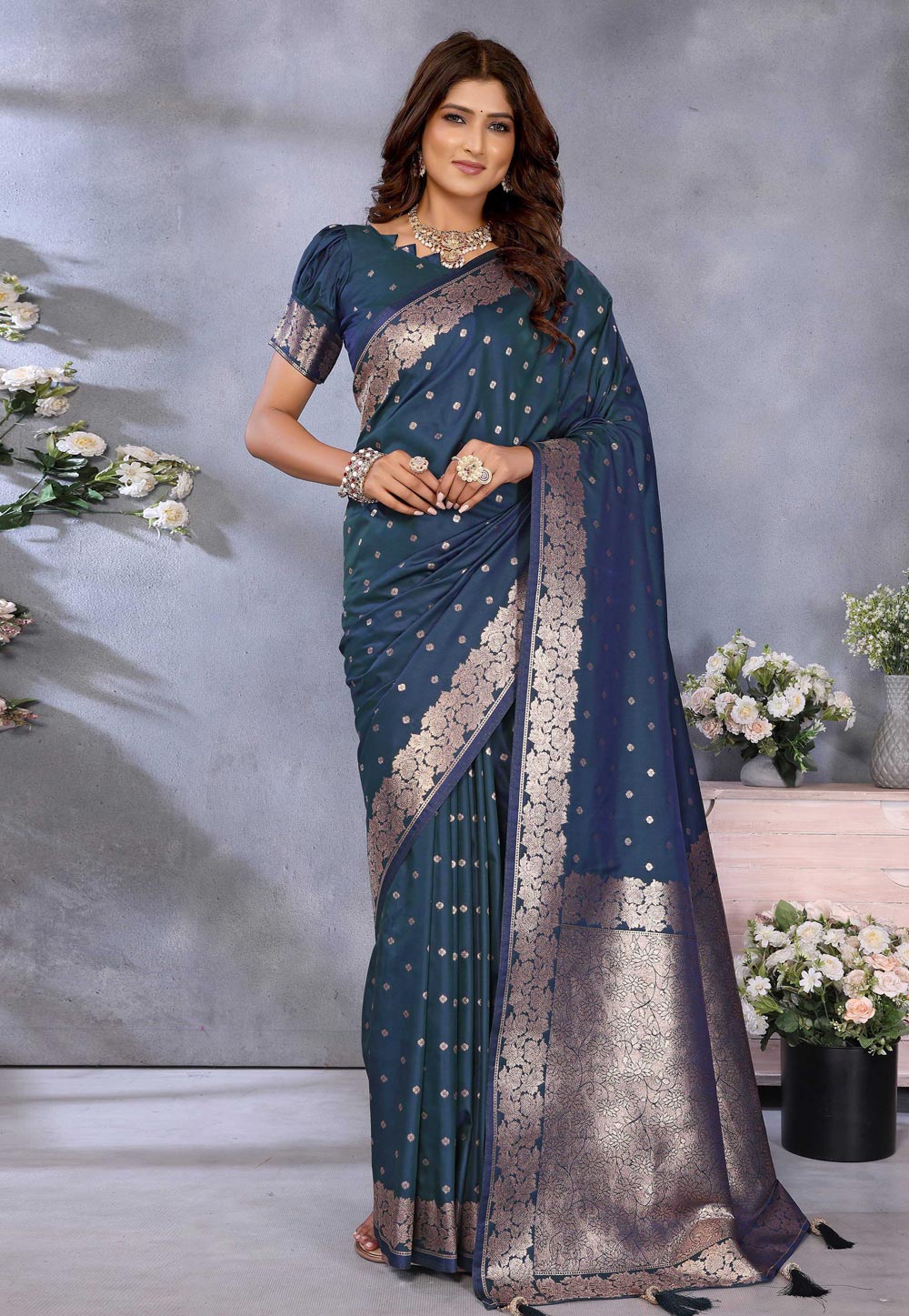 Blue Banarasi Silk Saree 311619