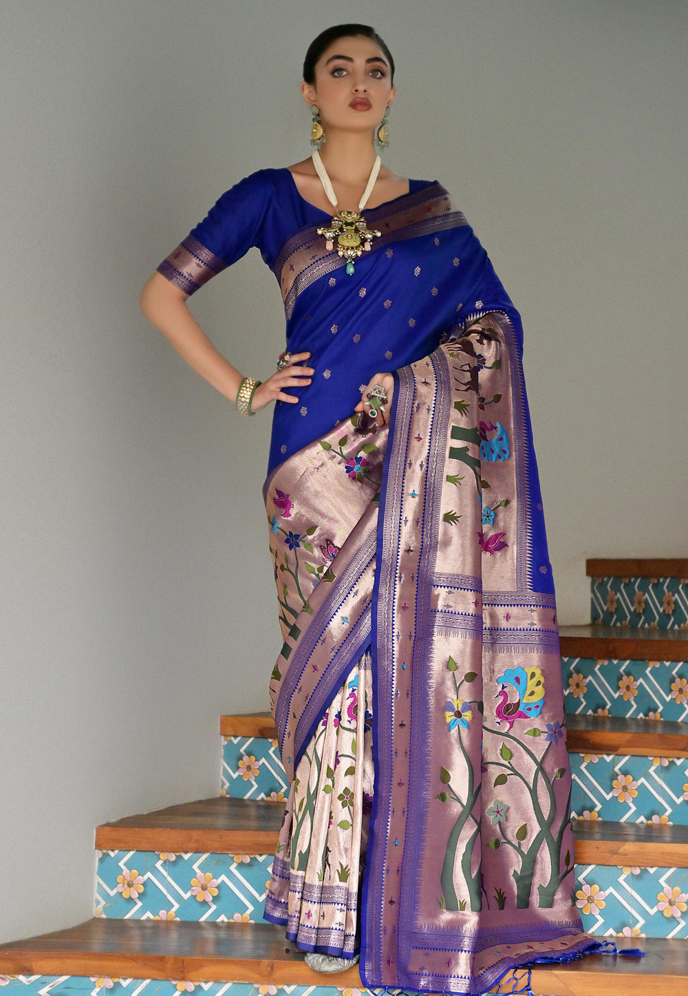 Blue Banarasi Silk Saree 328771