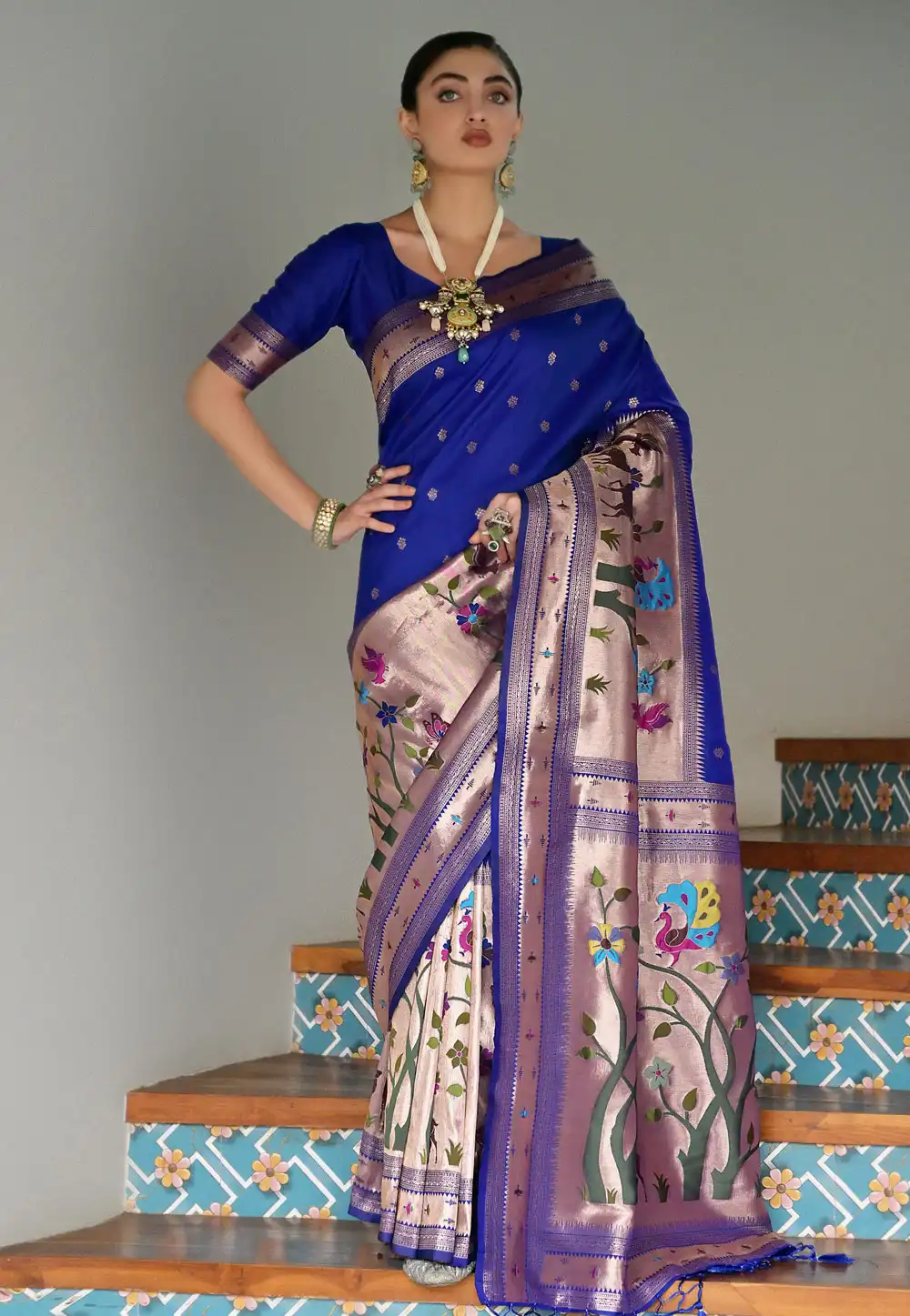 Blue Banarasi Silk Saree 328771