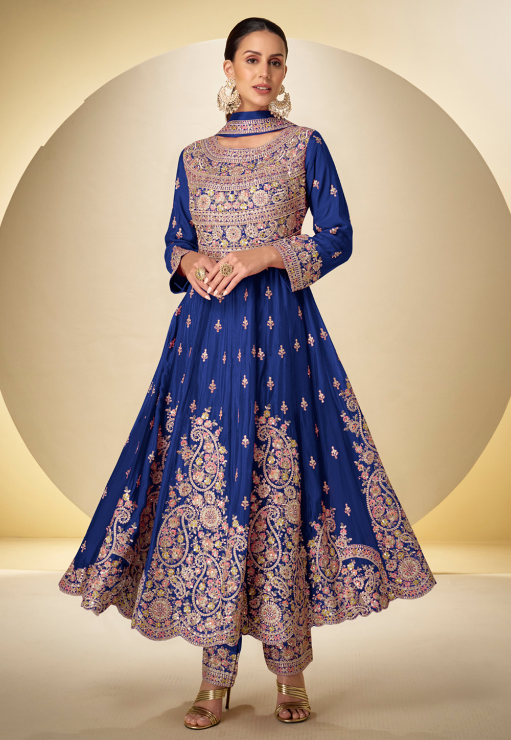 Blue Chinon Pant Style Suit 321578