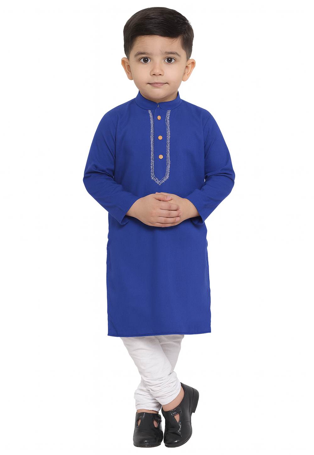 Blue Cotton Kids Kurta Pajama 320816