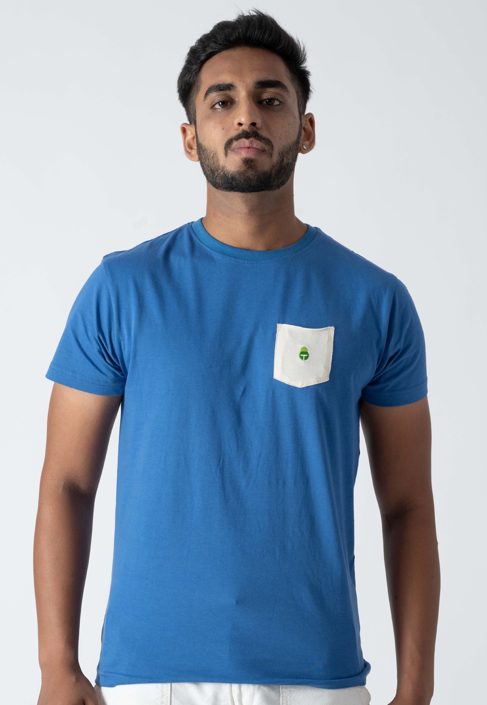 Blue Cotton Mens T-Shirt 313240