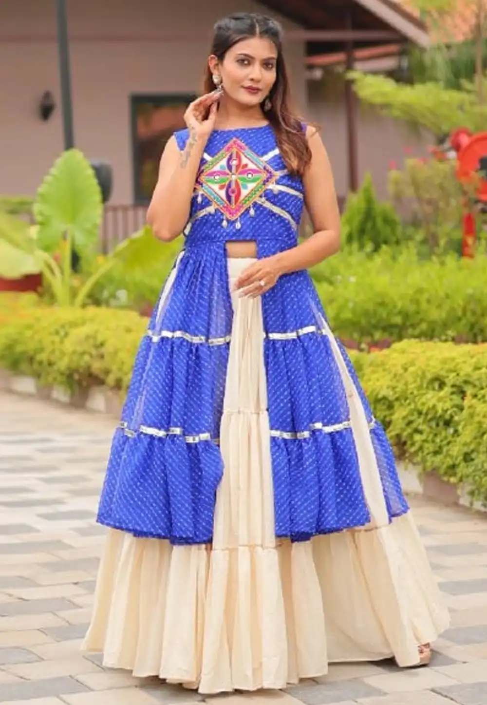Blue Cotton Navratri Chaniya Choli 314968