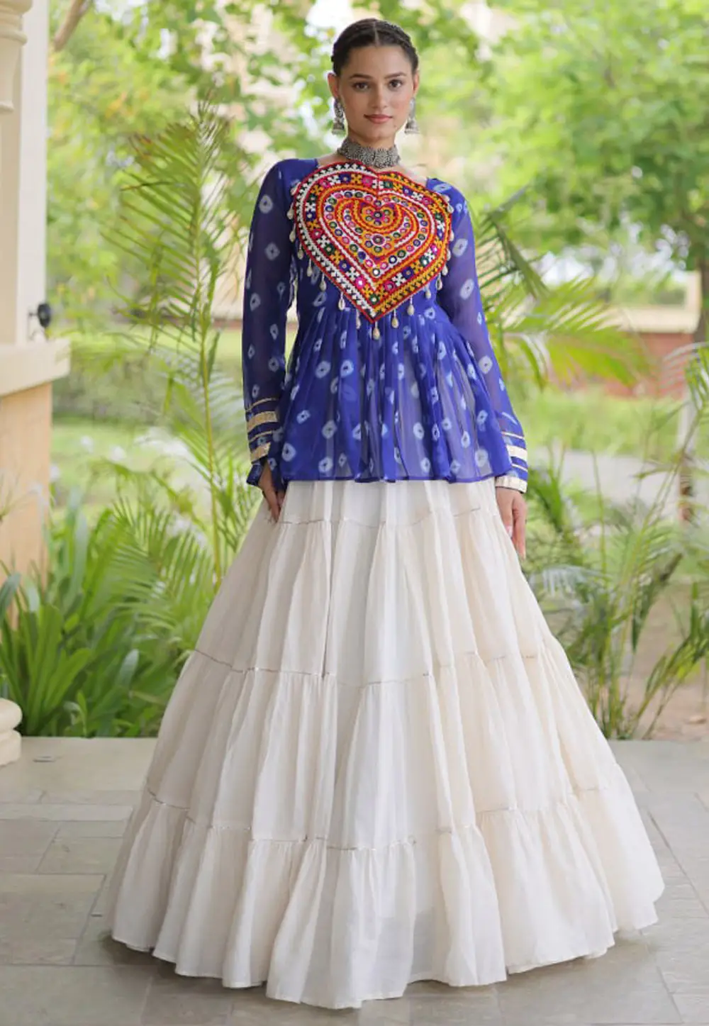 Blue Cotton Navratri Chaniya Choli 333819