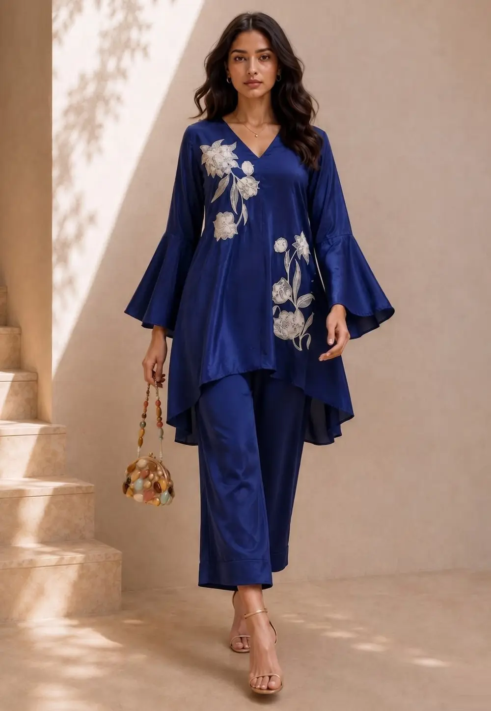 Blue Crepe Co-Ords Set 334764