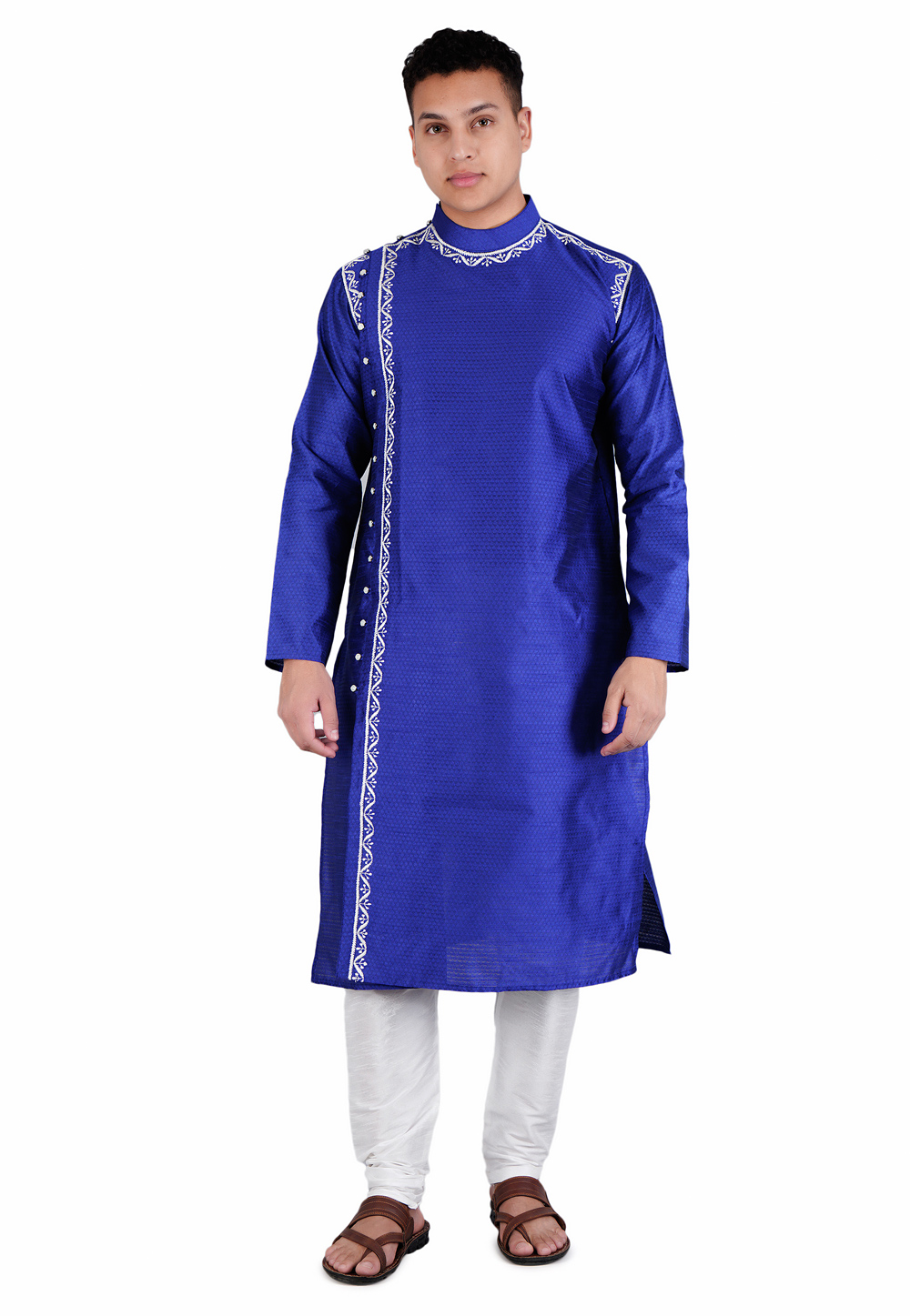 Blue Dupion Kurta Pajama 278243