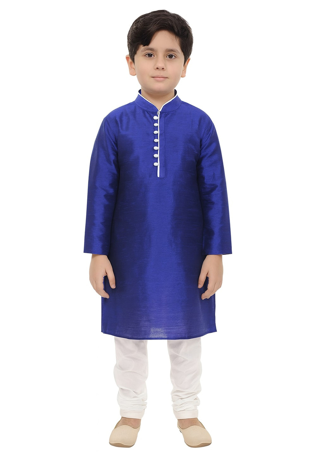 Blue Dupion Silk Kids Kurta Pajama 321243