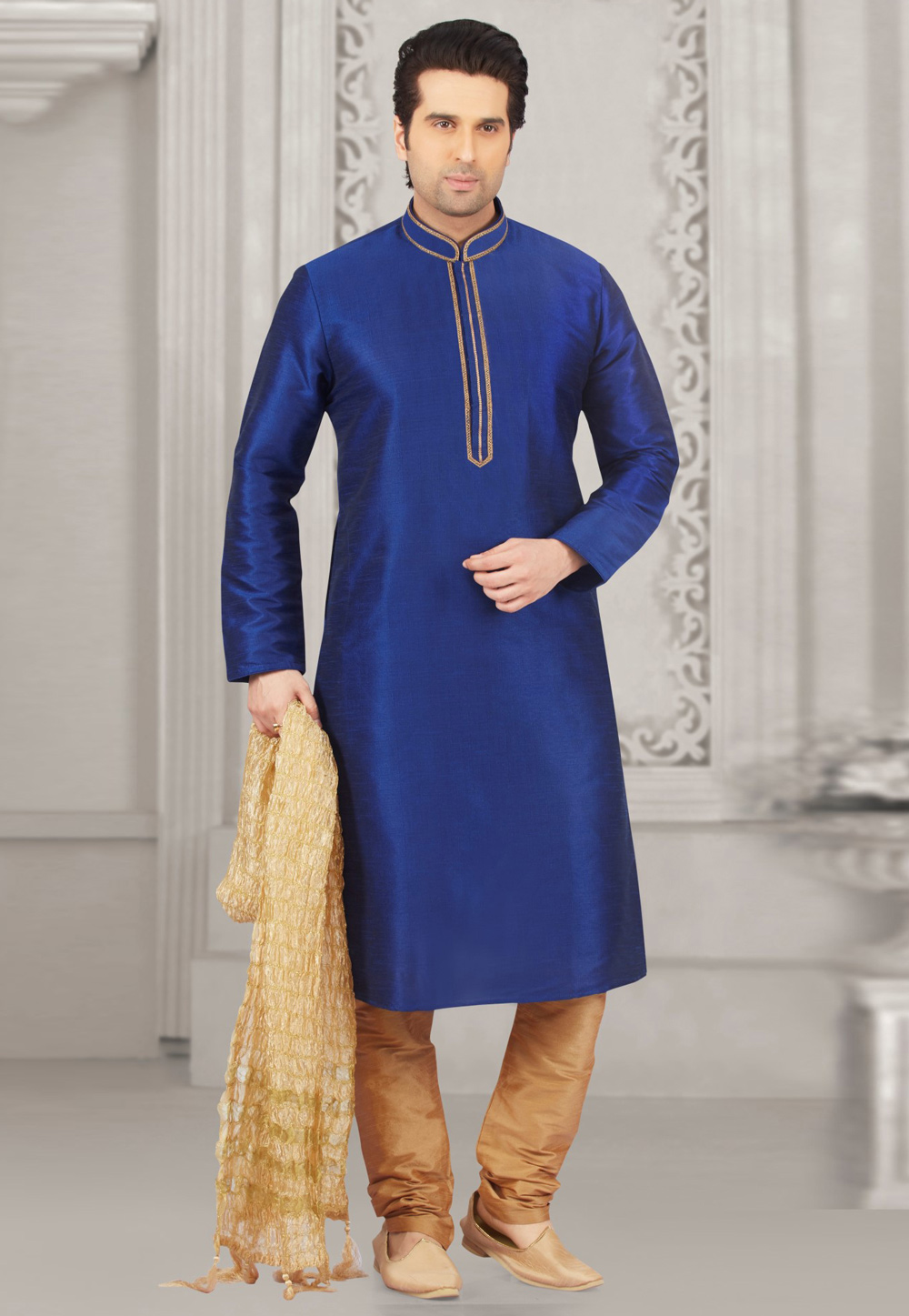 Blue Dupion Silk Kurta Pajama 311300