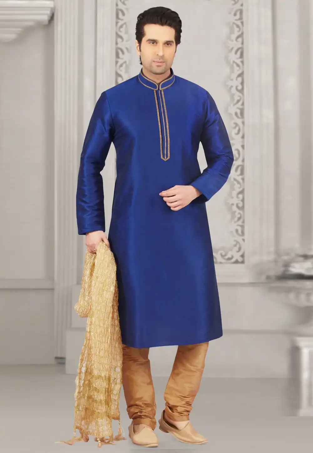 Blue Dupion Silk Kurta Pajama 311300