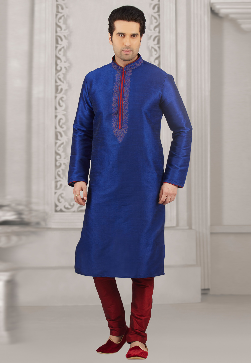 Blue Dupion Silk Kurta Pajama 279697