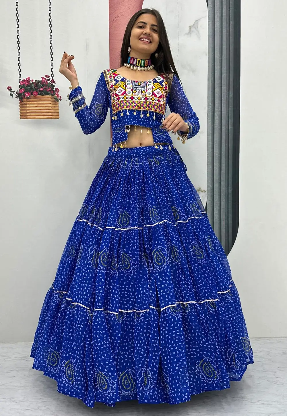 Blue Faux Georgette Navratri Chaniya Choli 333936