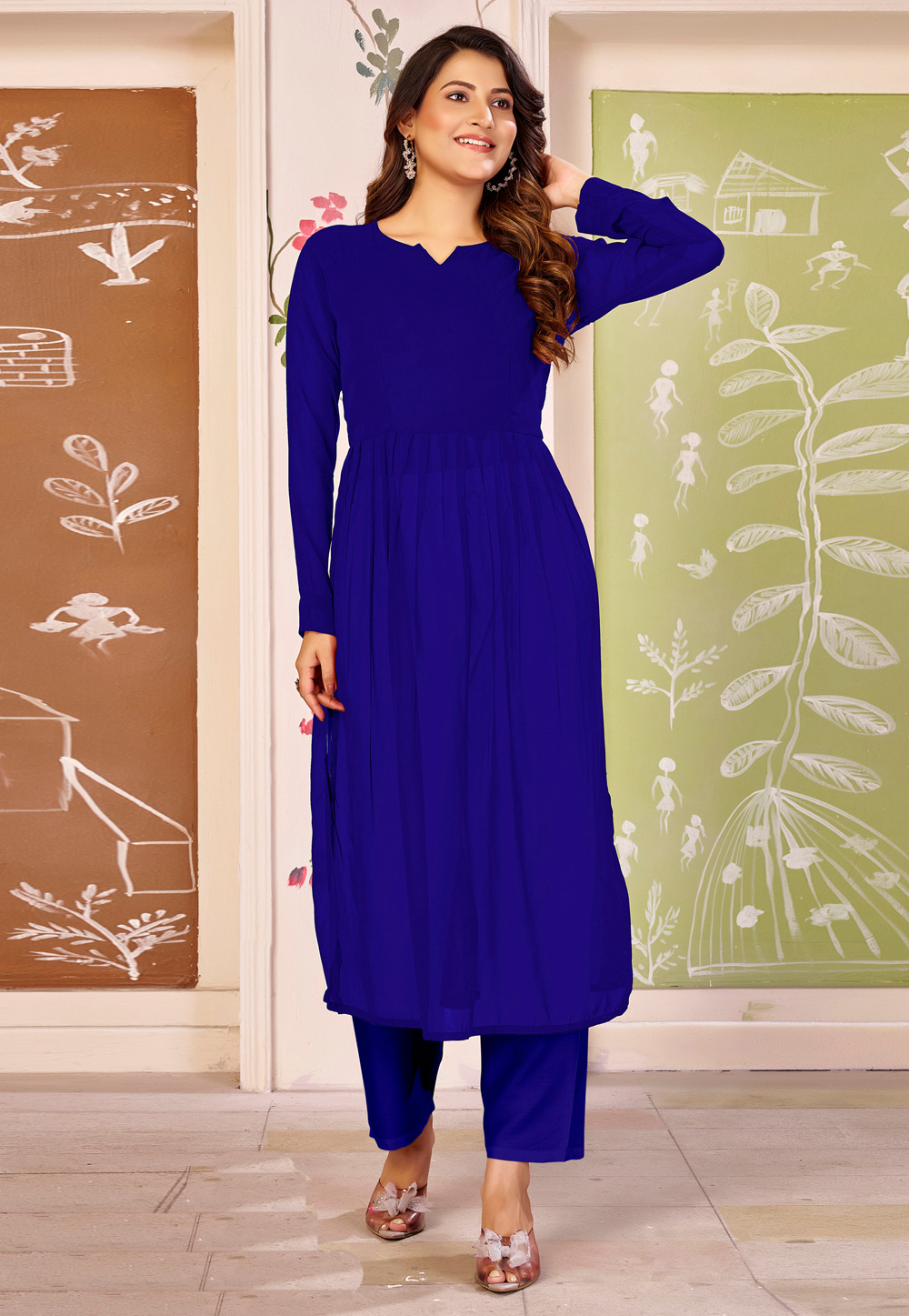 Blue Georgette Long Tunic 324117