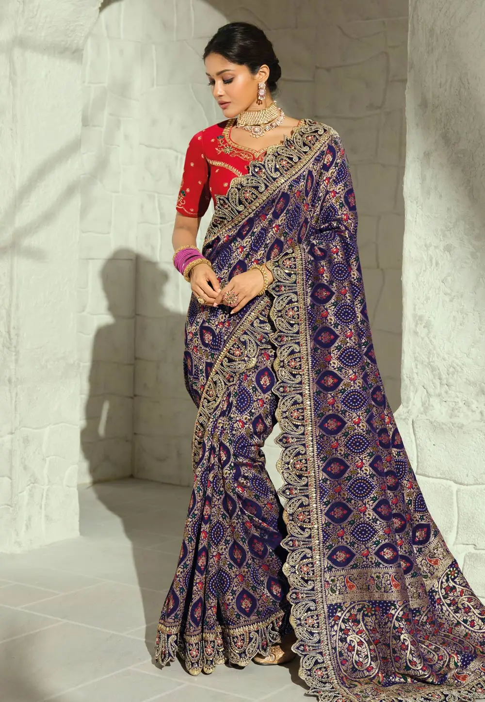 Blue Georgette Saree With Blouse 336346