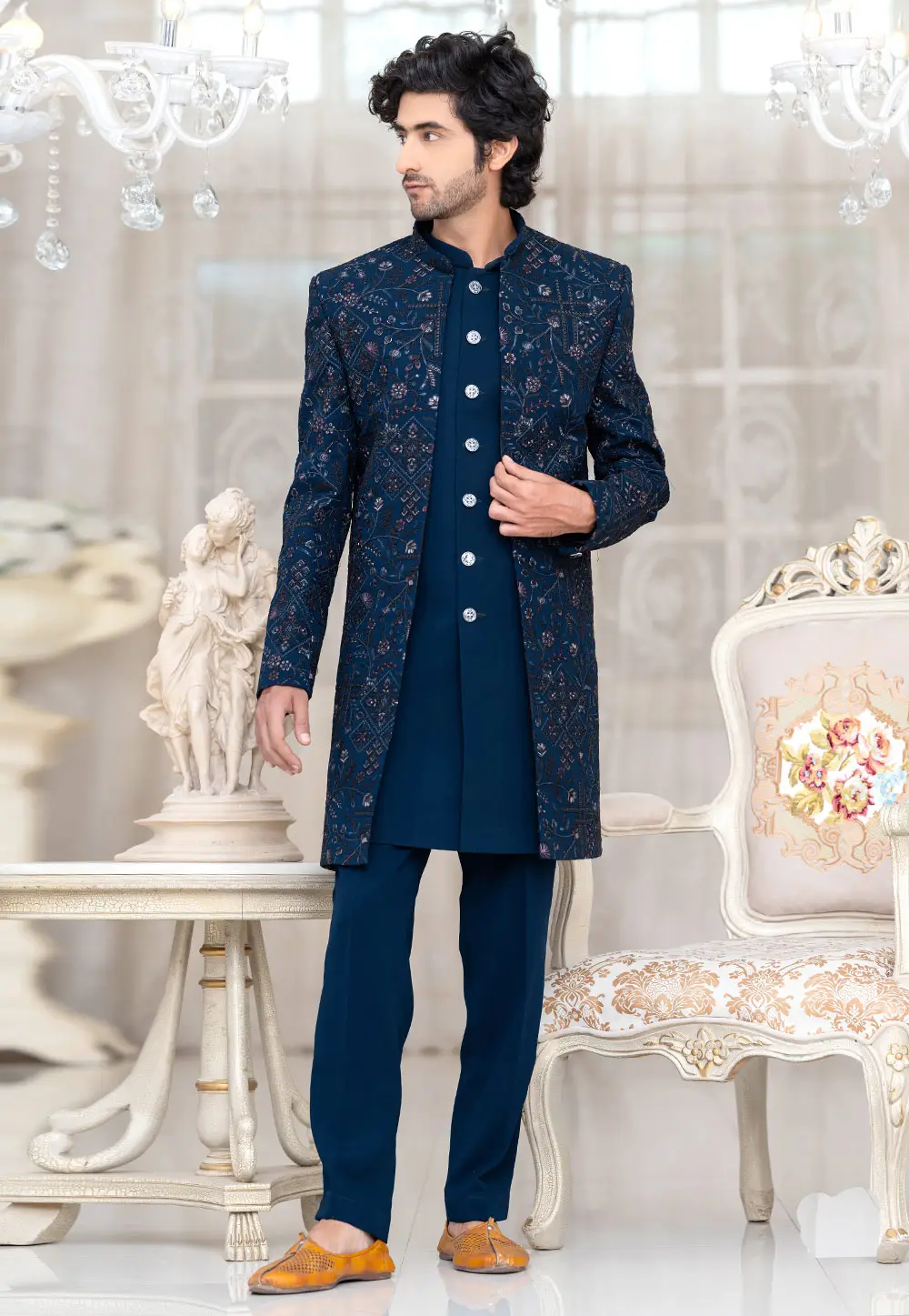 Blue Imported Indo Western Suit 336510