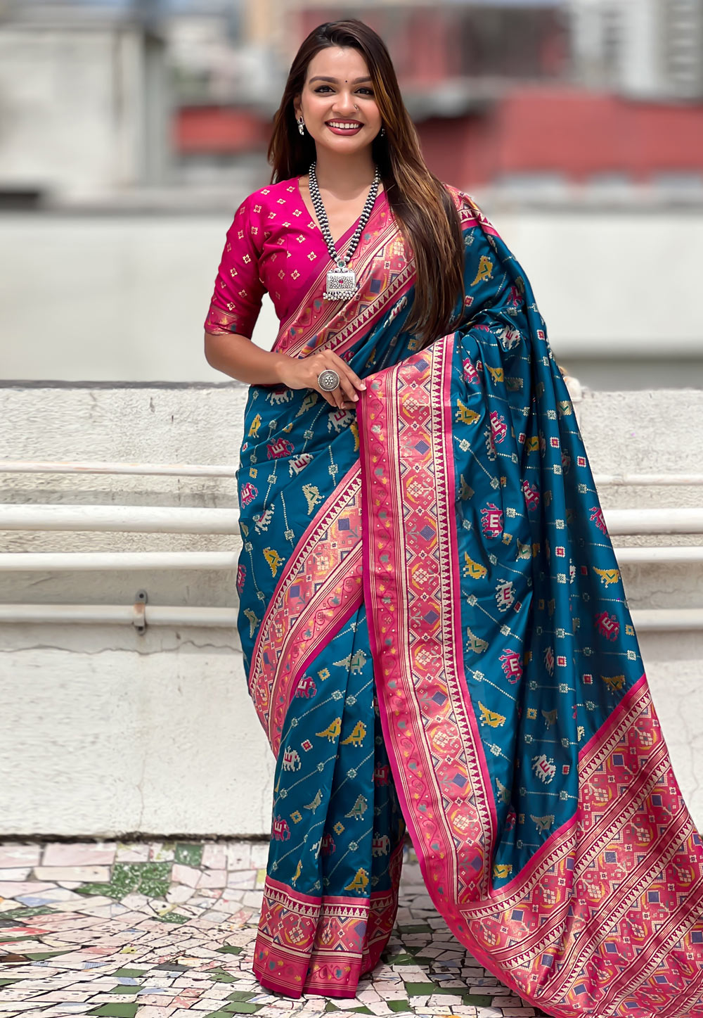 Blue Patola Silk Saree 311367