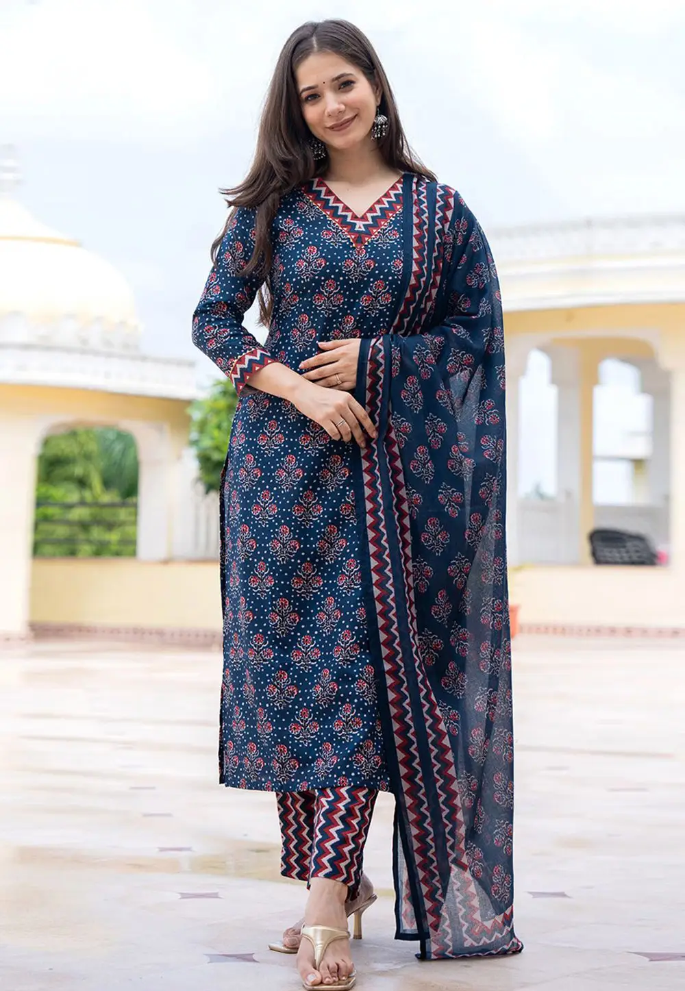 Blue Rayon Readymade Pant Style Suit 331084