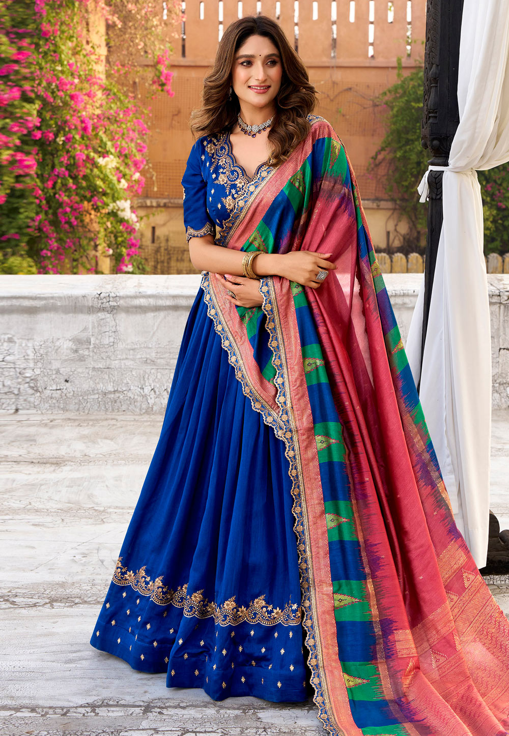Blue Silk Lehenga Choli 323926