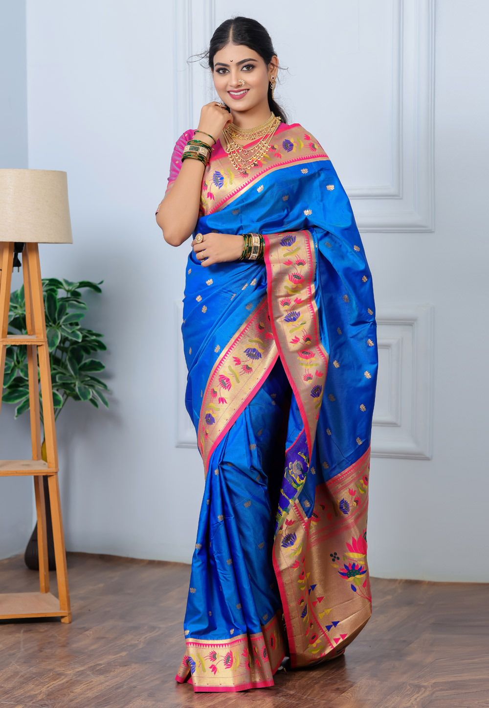 Blue Silk Paithani Saree 328083