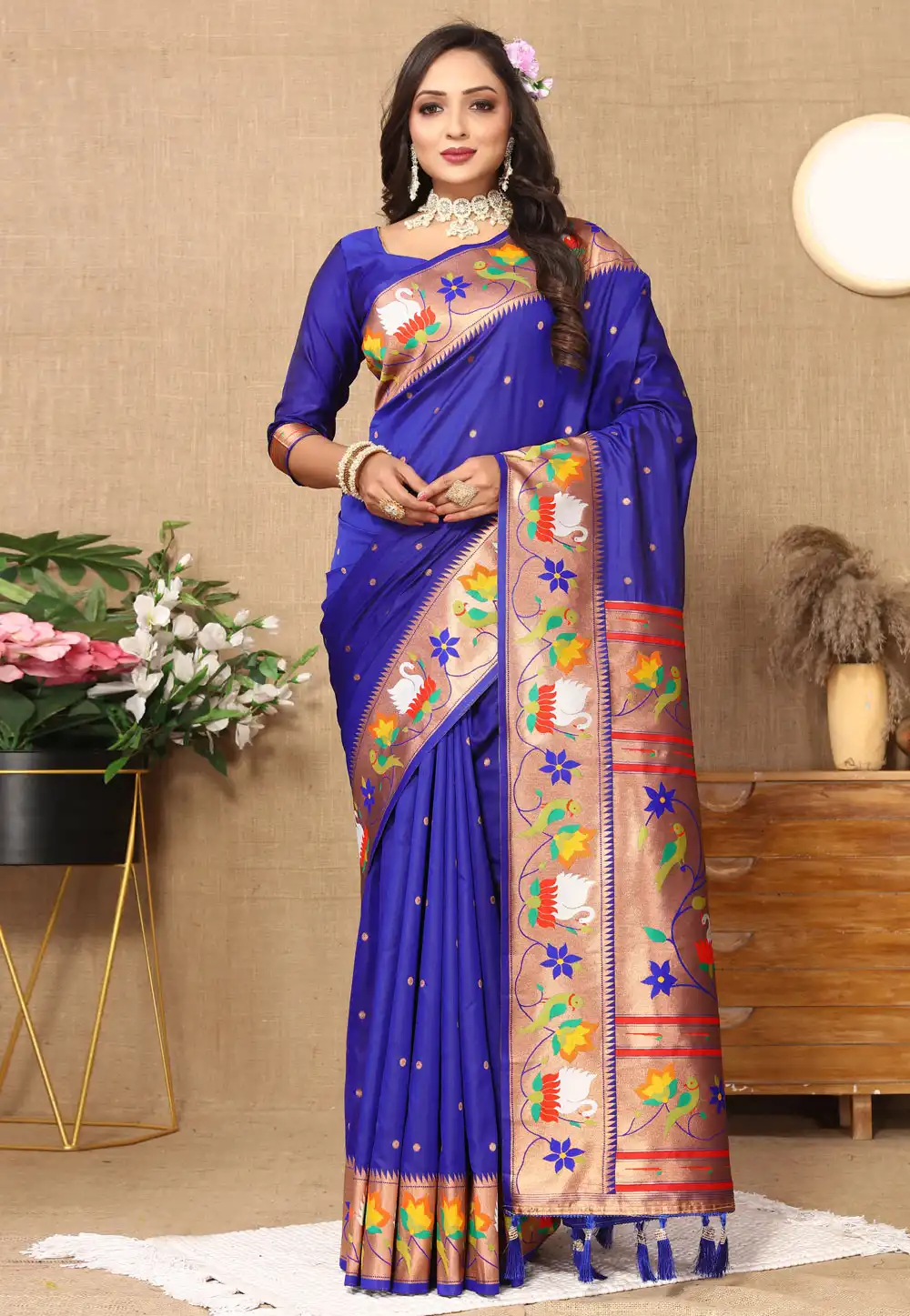 Blue Silk Paithani Saree 308351
