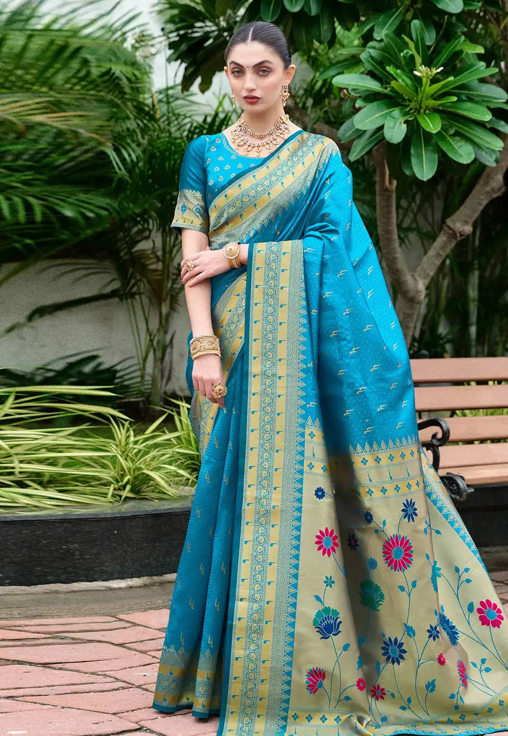 Blue Silk Paithani Saree 316158