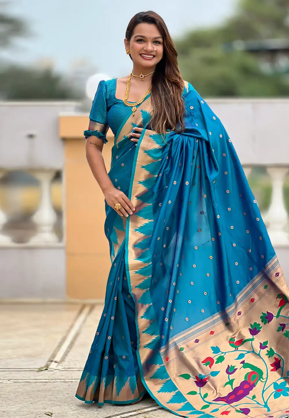 Blue Silk Paithani Saree 314761