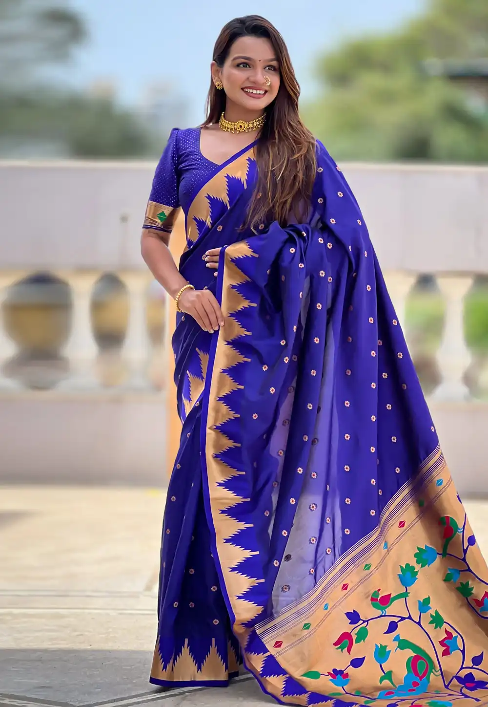 Blue Silk Paithani Saree 314767