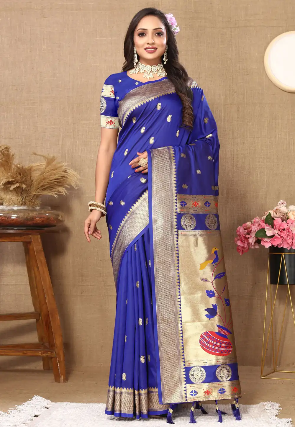 Blue Silk Paithani Saree 314793