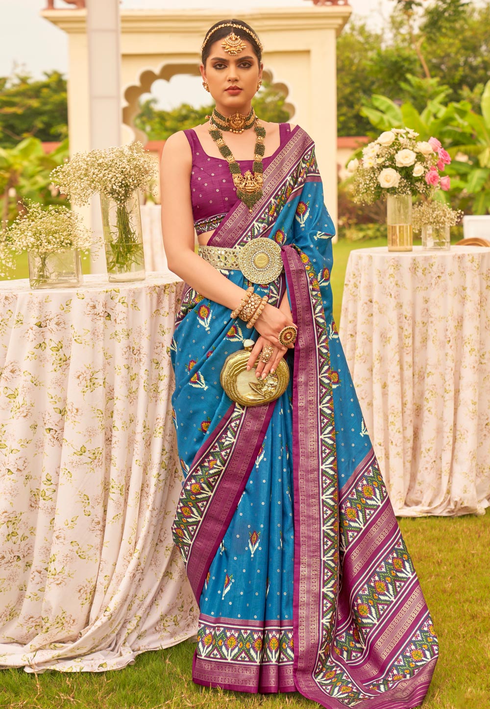 Blue Silk Saree With Blouse 279512