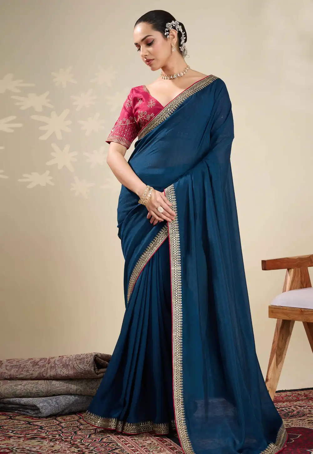 Blue Silk Saree With Blouse 315399