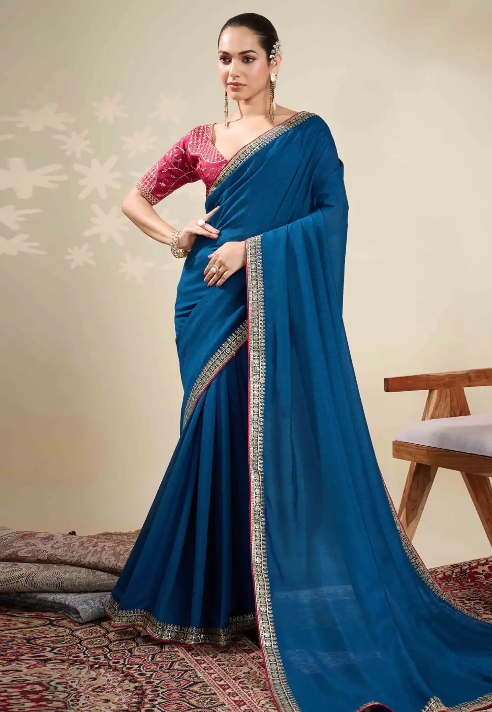 Blue Silk Saree With Blouse 315401
