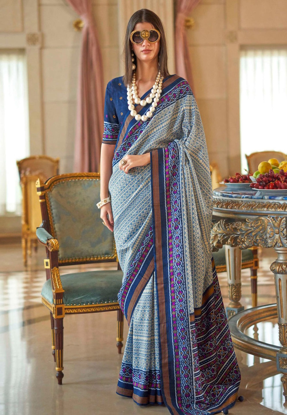 Blue Silk Saree With Blouse 321118