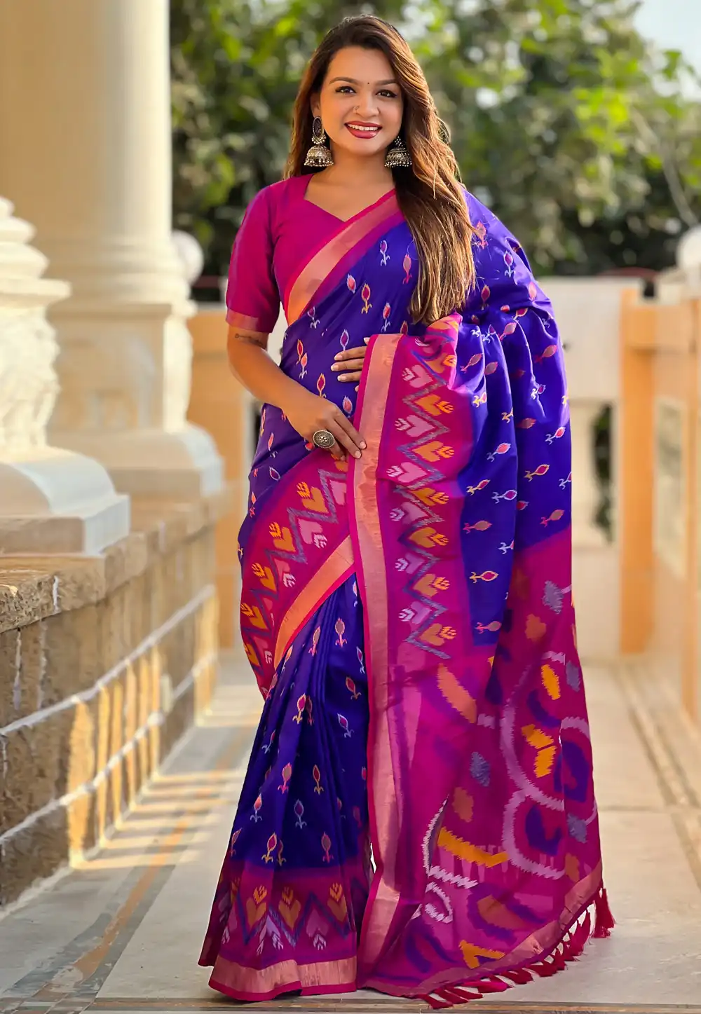 Blue Silk Saree With Blouse 306545