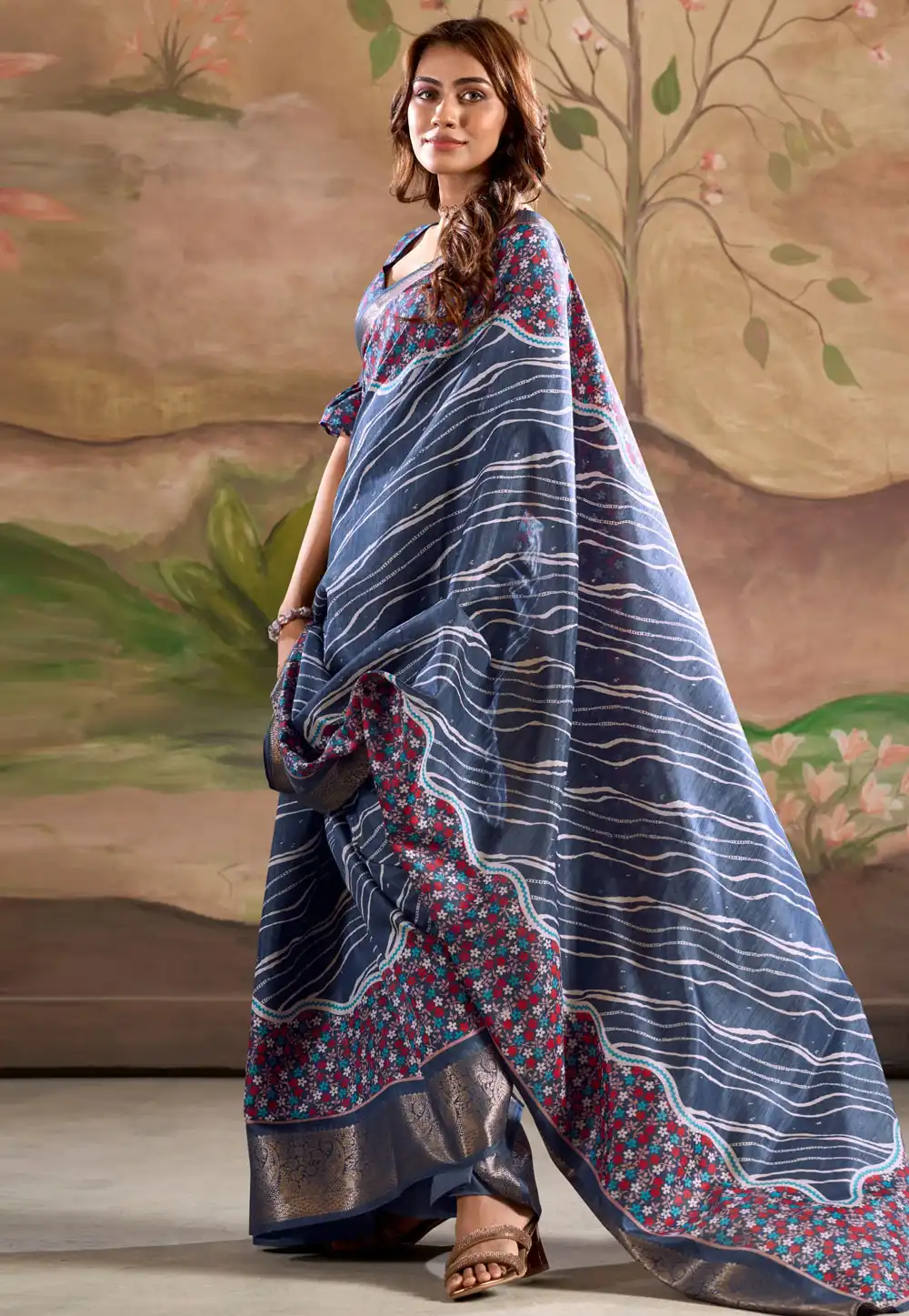 Blue Silk Saree With Blouse 307740