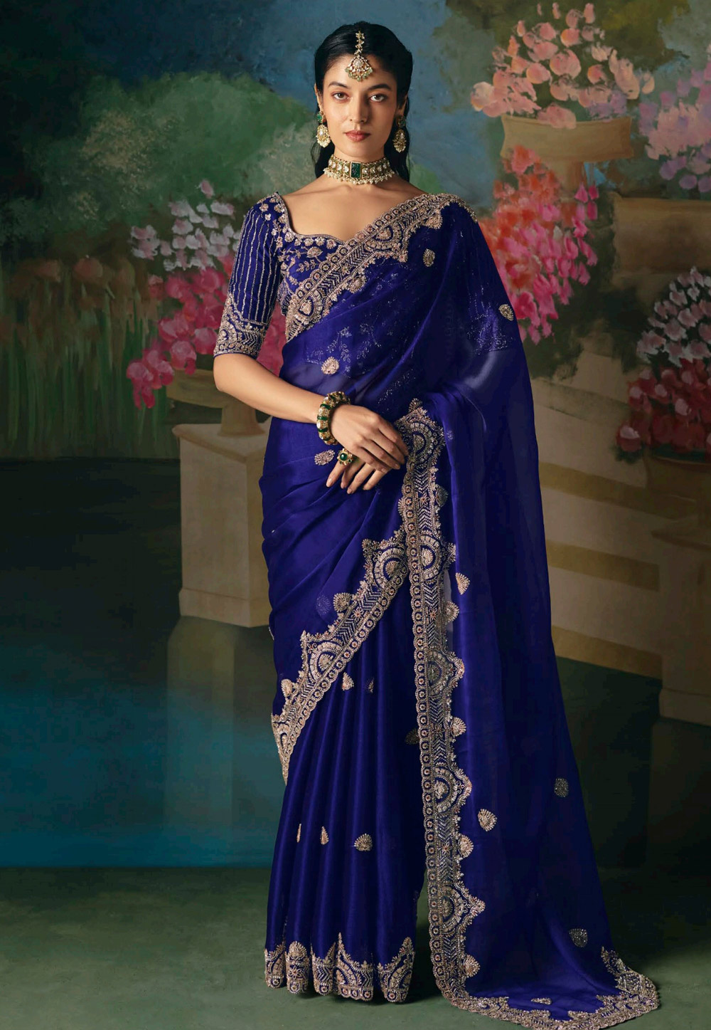 Blue Silk Saree With Blouse 323617