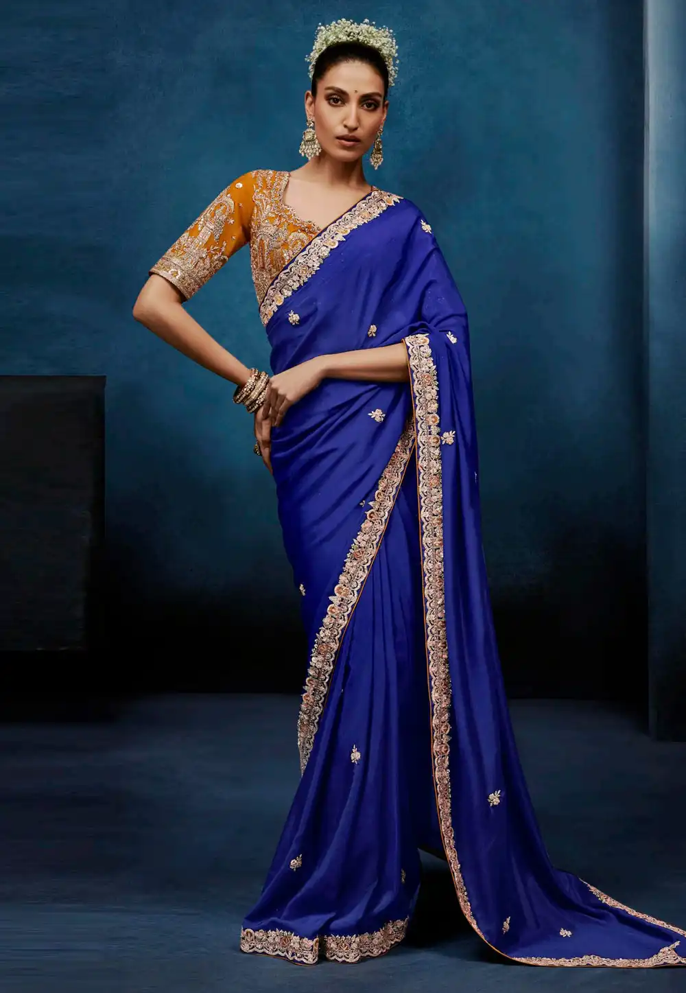 Blue Silk Saree With Blouse 327246