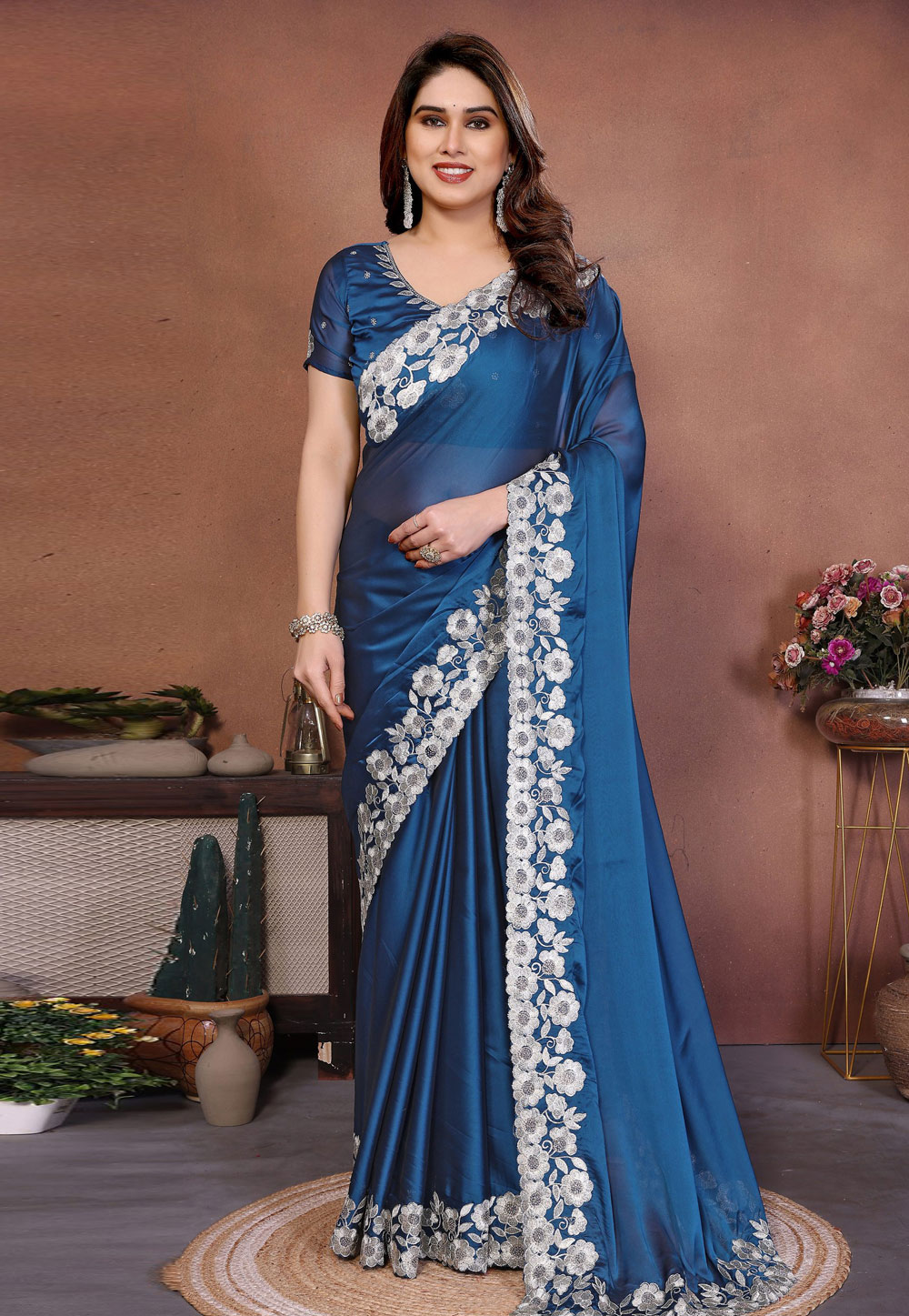 Blue Silk Saree With Blouse 325231