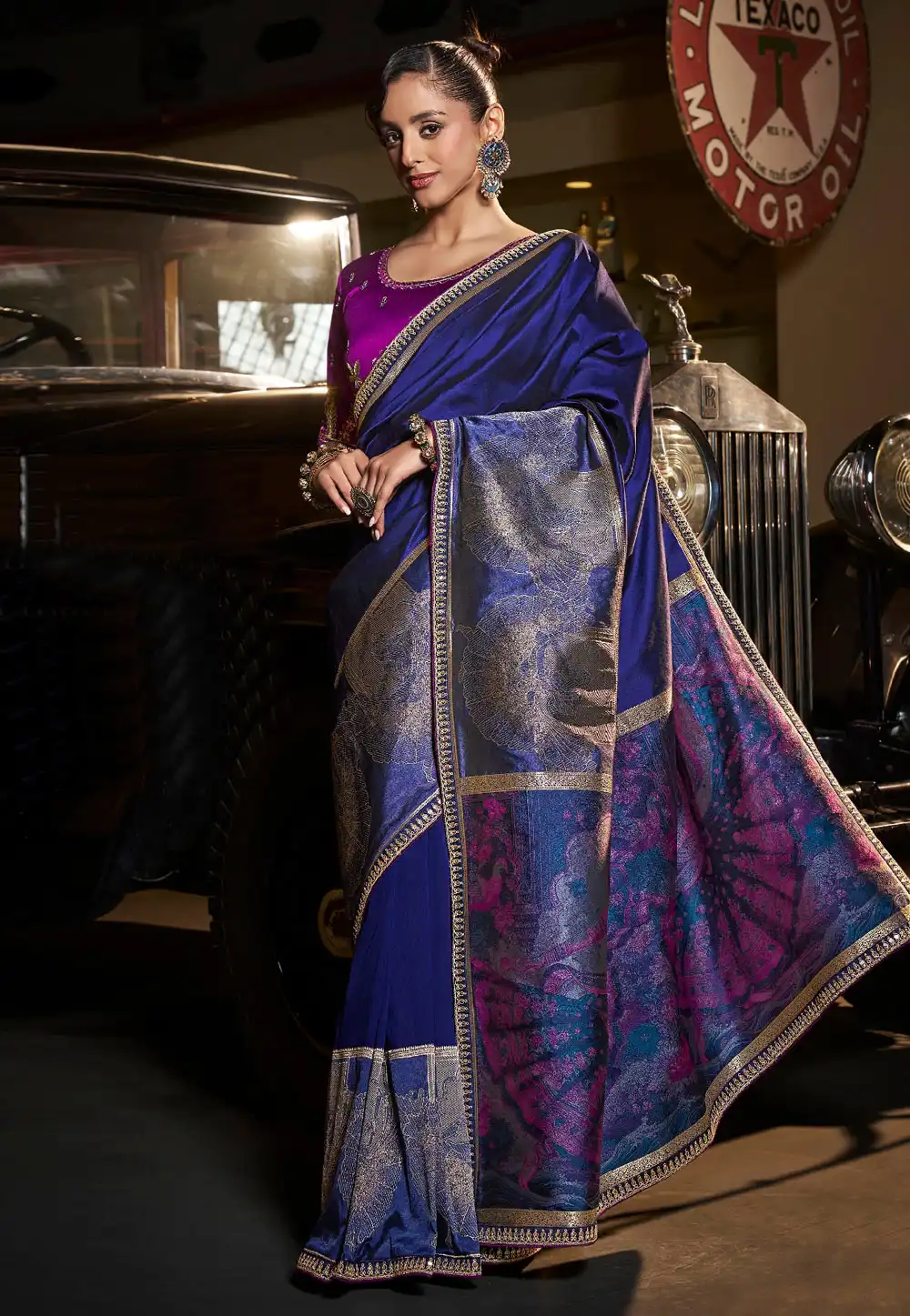 Blue Silk Saree With Blouse 313183