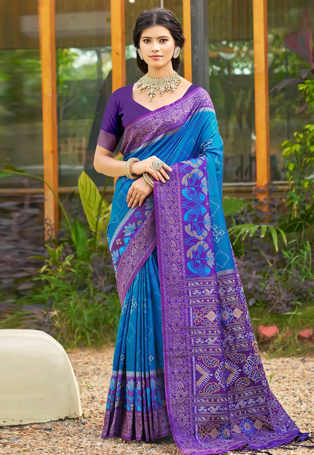 Blue Silk Saree With Blouse 319822